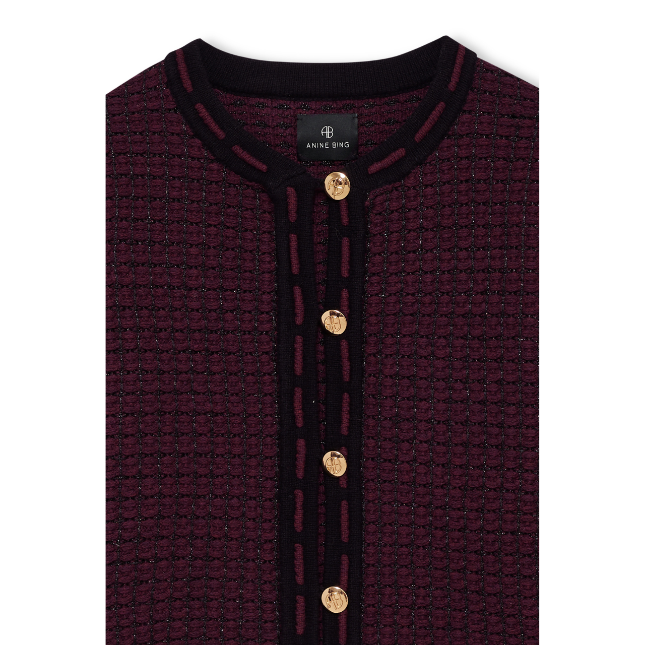 Nora Tweed Cardi Burgundy