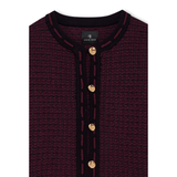 Nora Tweed Cardi Burgundy