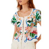Garden Of Life Scarf Off White Blouse