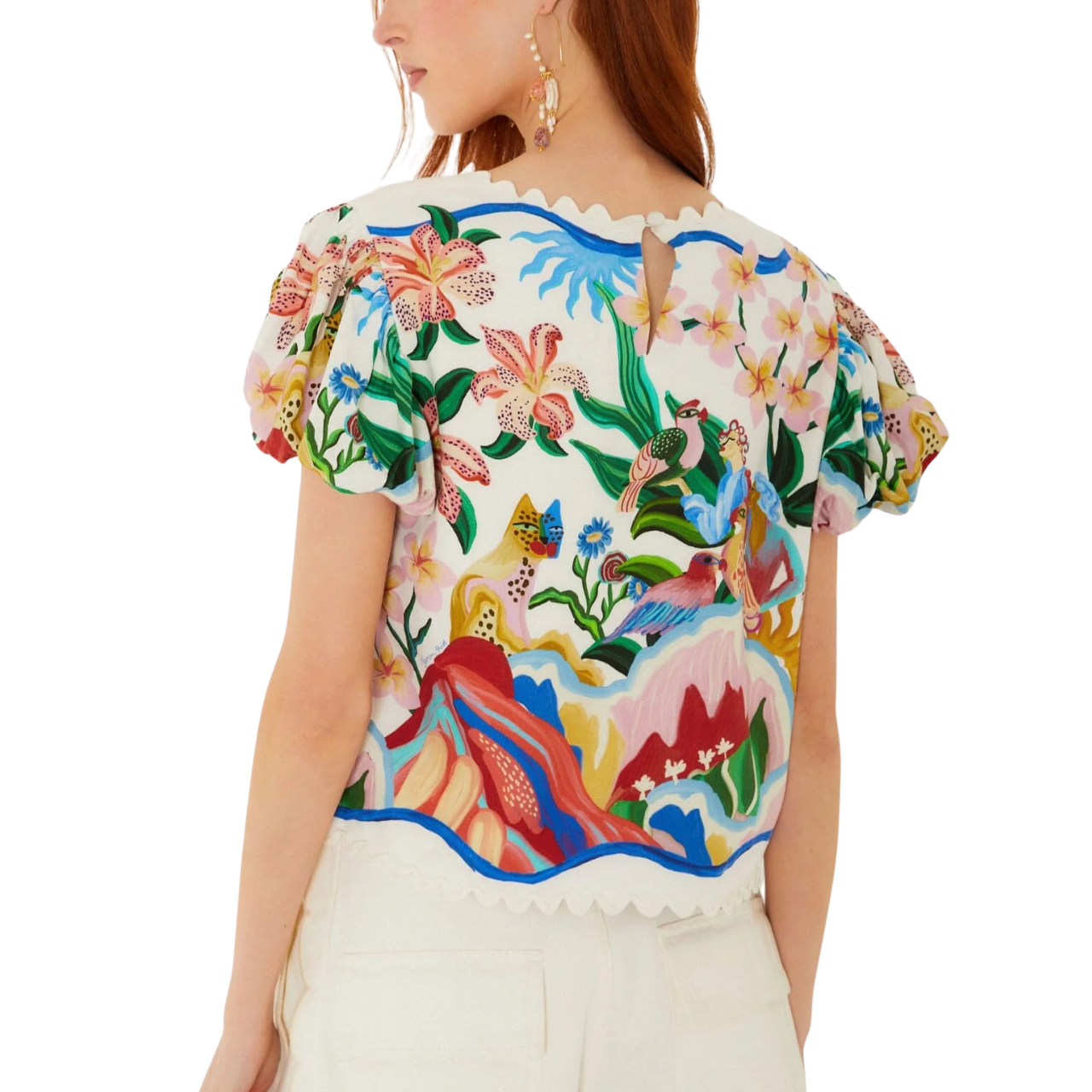 Garden Of Life Scarf Off White Blouse