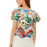 Garden Of Life Scarf Off White Blouse