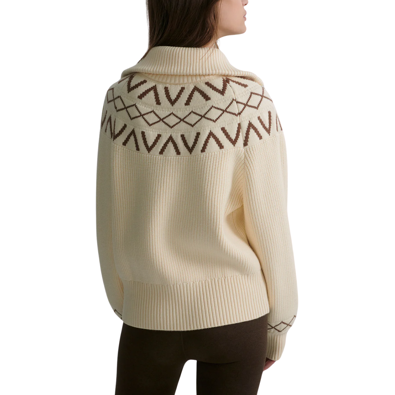 Sigrid Fairisle Half Zip Knit Grey