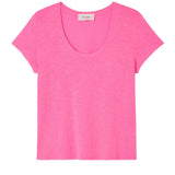 Jacksonville U-Neck Tee Rose Fluo