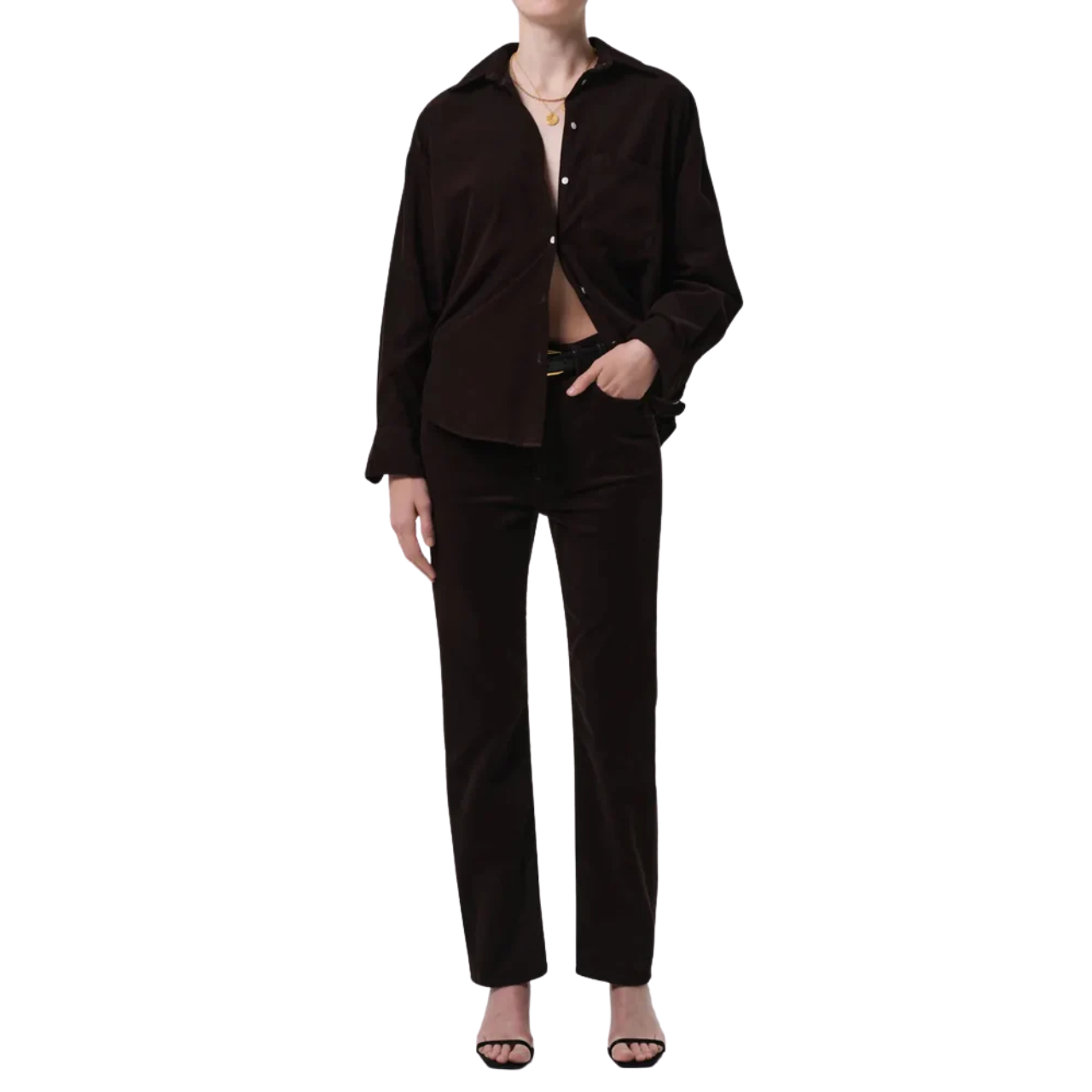 Kayla Shirt Corduroy Dark Brown
