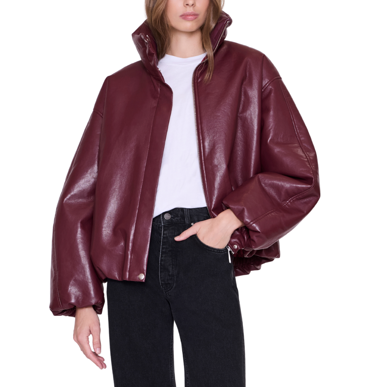 Cyrus Jacket Recycled Leather Burgundy