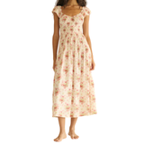 Quinette Ivory Lantana Floral Dress