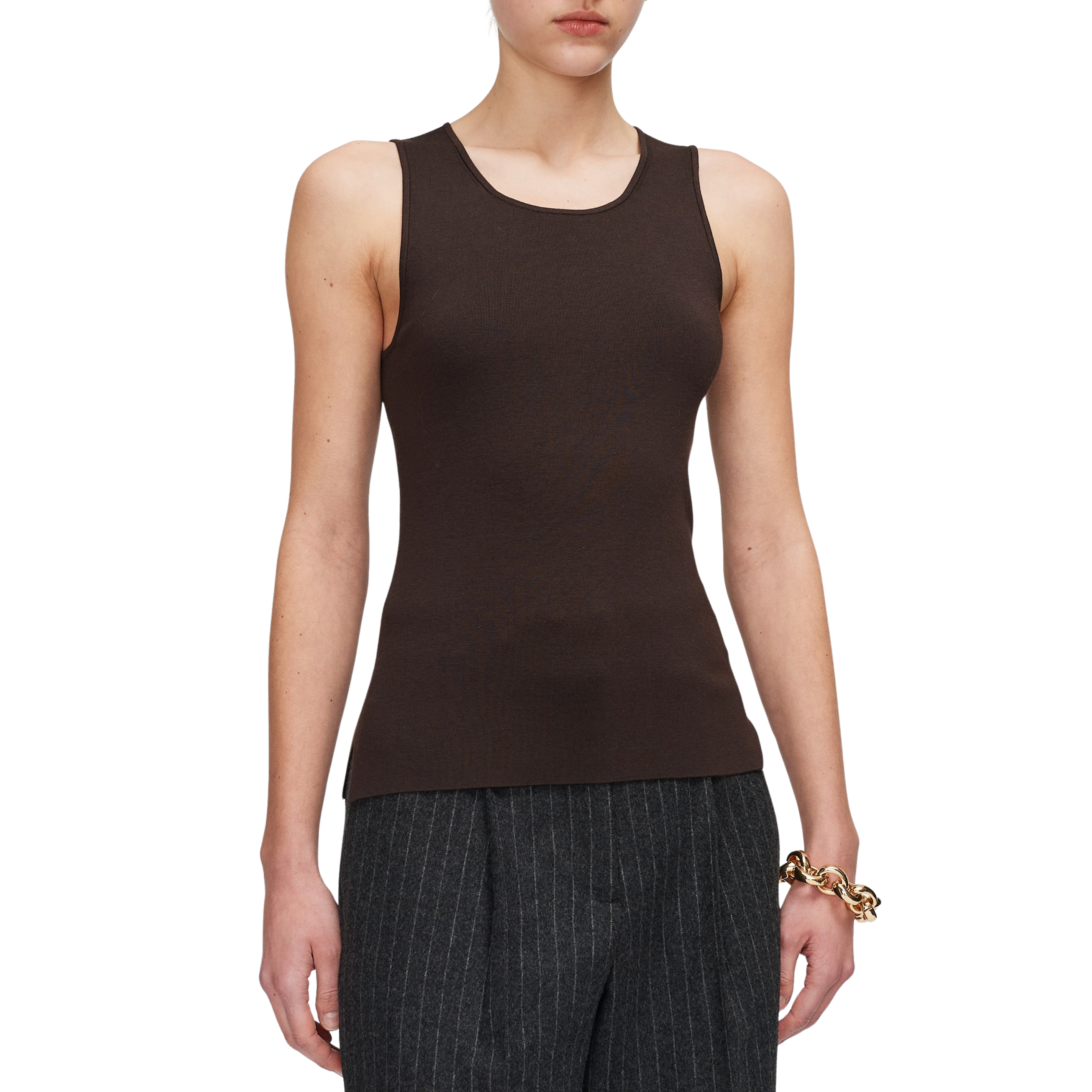 Rana Espresso Silk Stretch Tank Top
