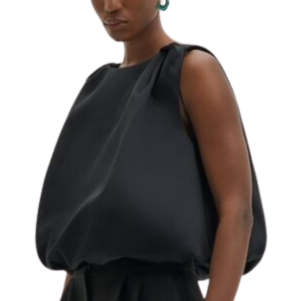 Valentina Knotted Shoulder Top Black
