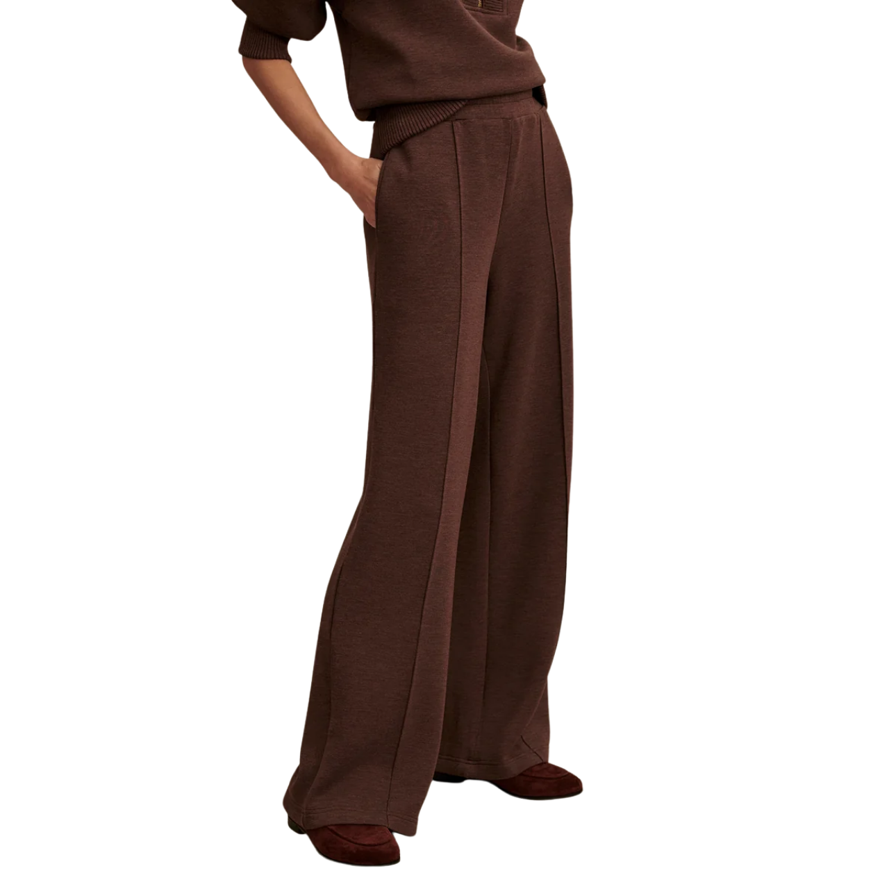 The Wide Leg Pant 30 Coffee/Marl