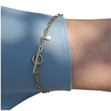 Gold Fine Chain & Opal Drop Bracelet