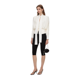 Cream Tie Neck Jersey Top