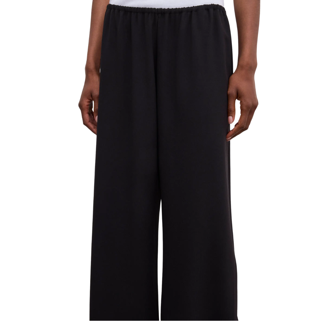 Fluid Crepe Trousers Black