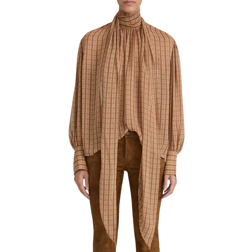 The Lantern Blouse Multi Plaid