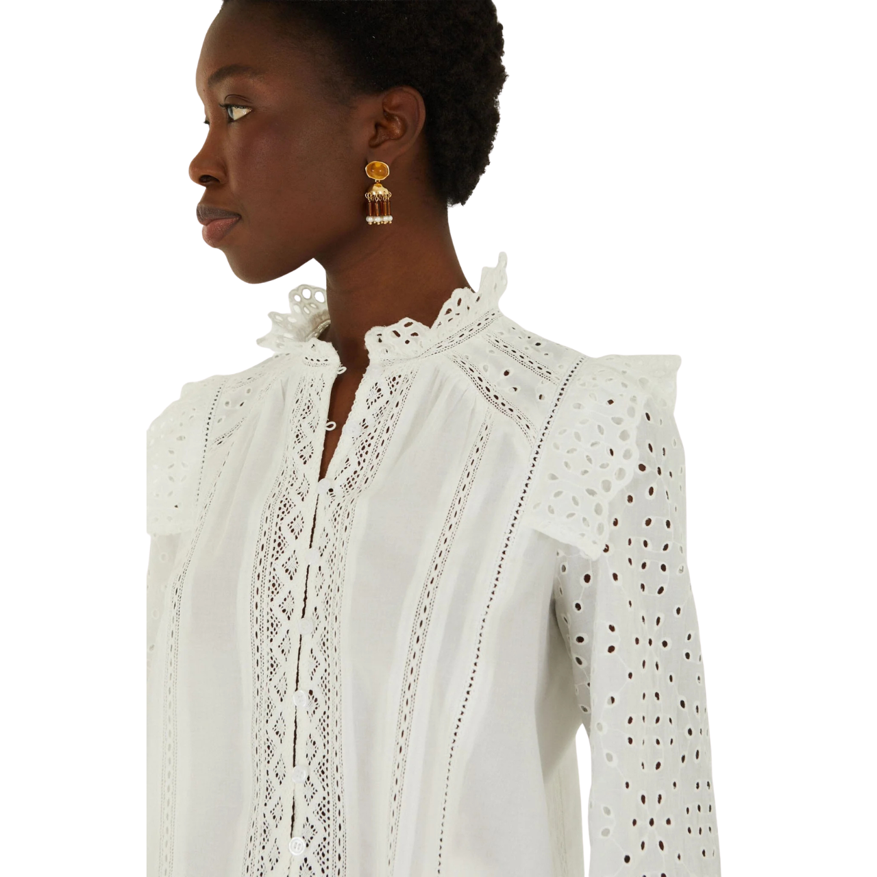 Long Sleeve Blouse English White
