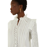 Long Sleeve Blouse English White