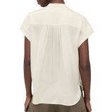 Gathered Nk Cap Blouse Creme