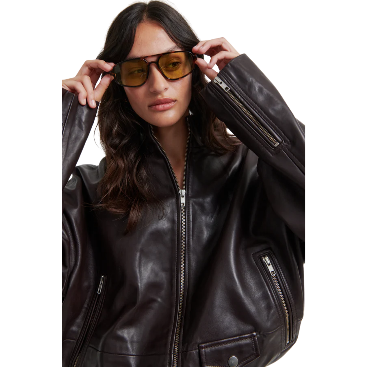 Boston Leather Jacket Fudge