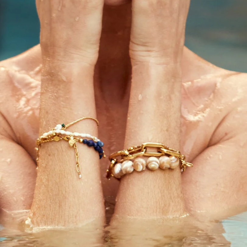 Deep Blue Bracelet Golden Lapis