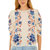 Renata Floral Blouse Sand