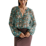 Mareva Chiffon Blouse Ocean Corals