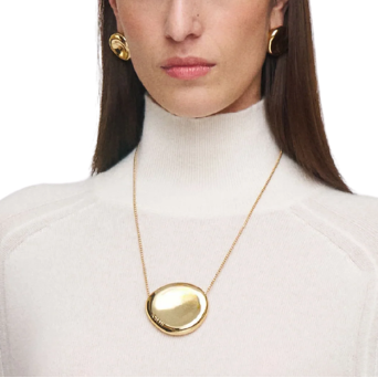 Bean Pendant Necklace Gilded Gold