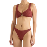 Julia Gold Hoop Bikini Metallic Rosewood