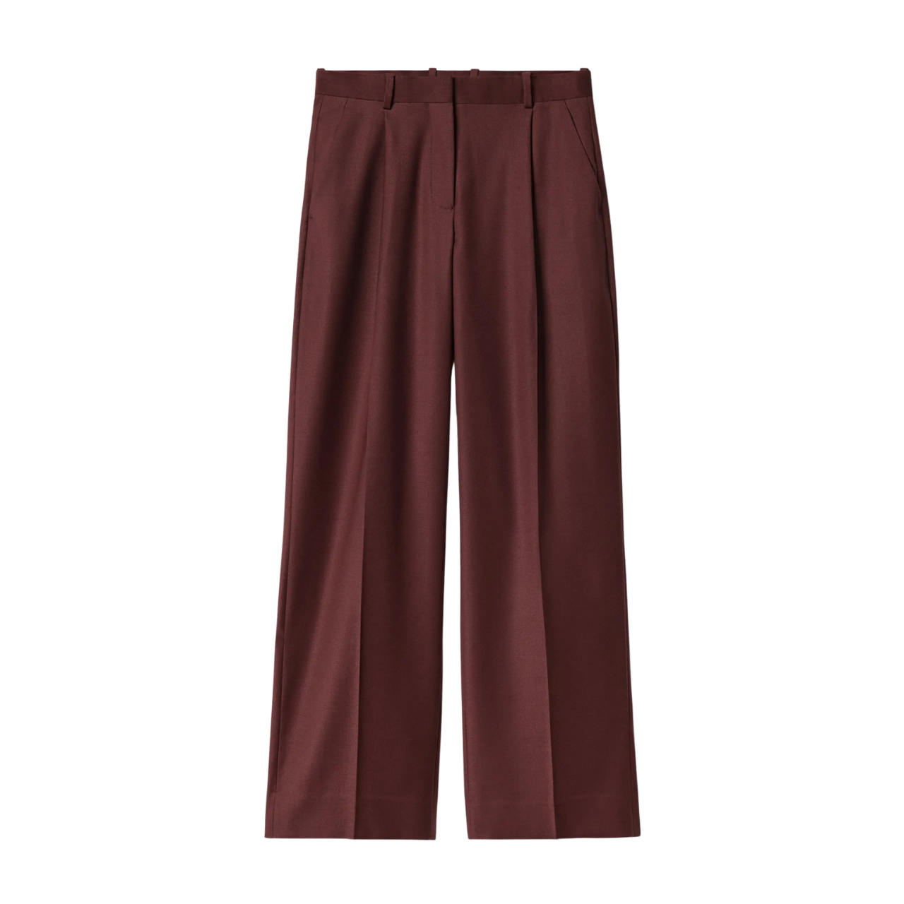 Relaxed Wool Trousers Burgundy