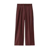 Relaxed Wool Trousers Burgundy