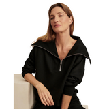 Catherine Half Zip- Black