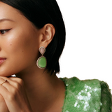 Pink Rose Quartz & Green Catseye Earrings