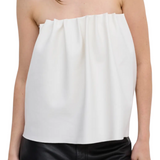 Rouched Tube Top White