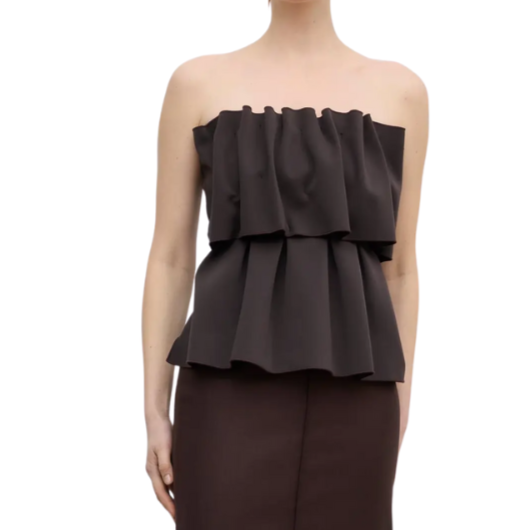 Sculpted Tube Top Brown