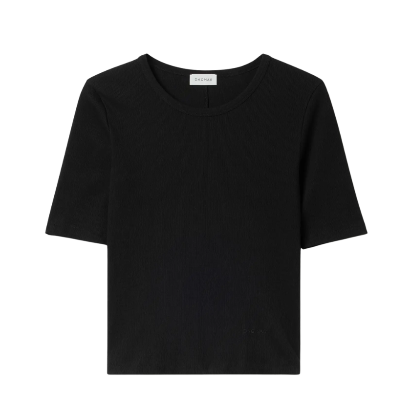 Fitted Rib Tee Black