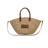 Large Monogram Straw Tote Cognac