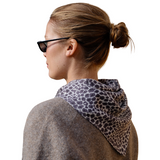 Wool Leo White Grey Black Scarf