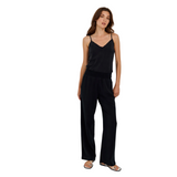 Smocked Waist Wide Leg Black