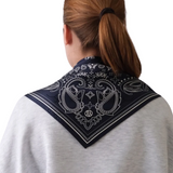 Paisley Scarf Navy Black Whte
