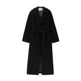 Black Single-Breasted Wool Coat