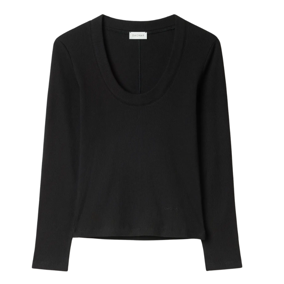 Scoop Jersey Top Black