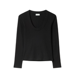 Scoop Jersey Top Black