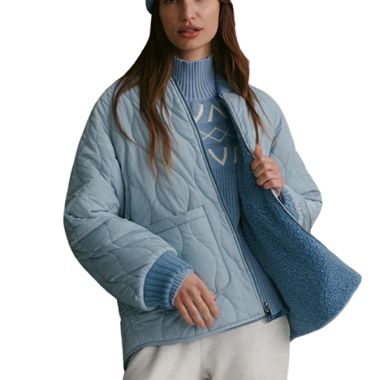 Serina Reversible Quilt Jacket Blue