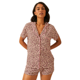 Short Pyjama Set - Liquorice Leopard