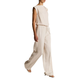 Mid Waist Crepe Pull On Pant Blush