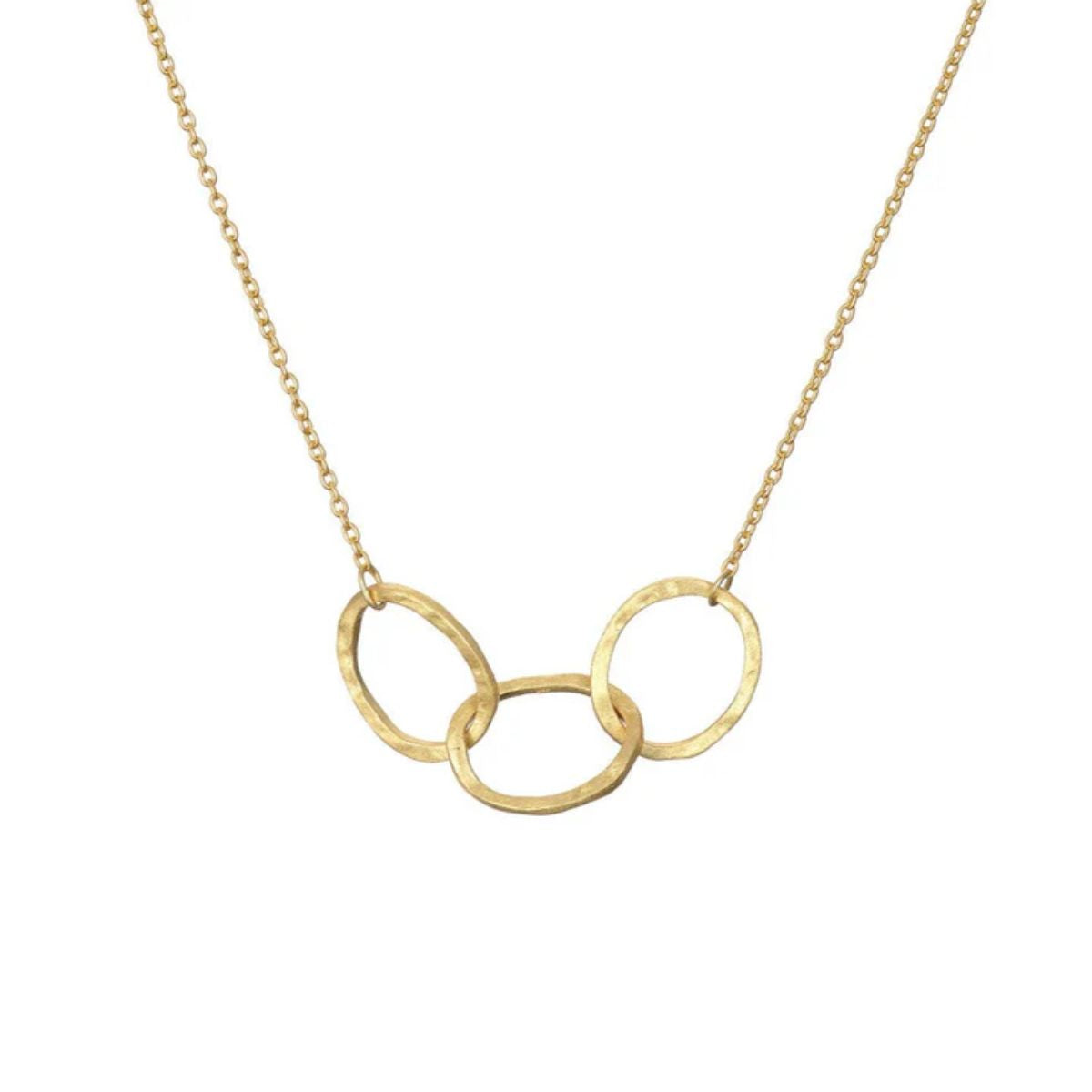 Shiny 3 Oval Necklace Gold