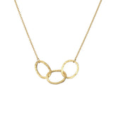 Shiny 3 Oval Necklace Gold