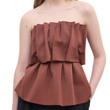 Sculpted Tube Top Mahogny Red