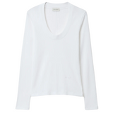 Scoop Jersey Top White