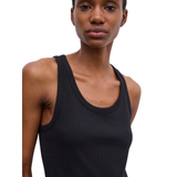 Fitted Rib Tank Top Black