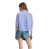 Lucia Stripe Poplin Shirt Navy
