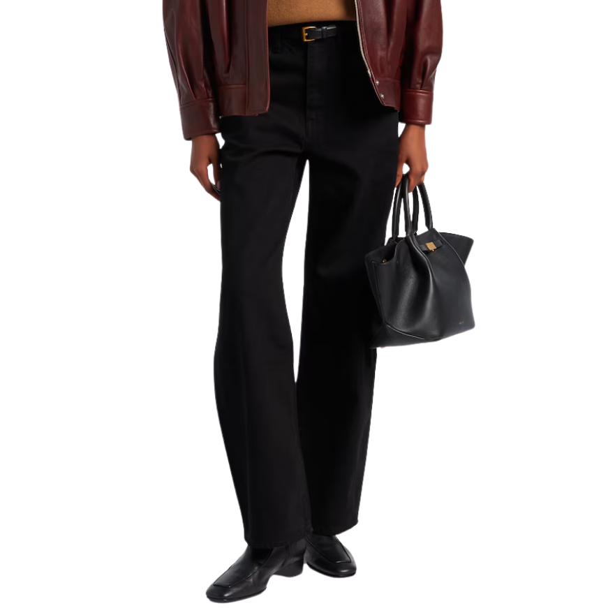 The Bow Crop Jean Black